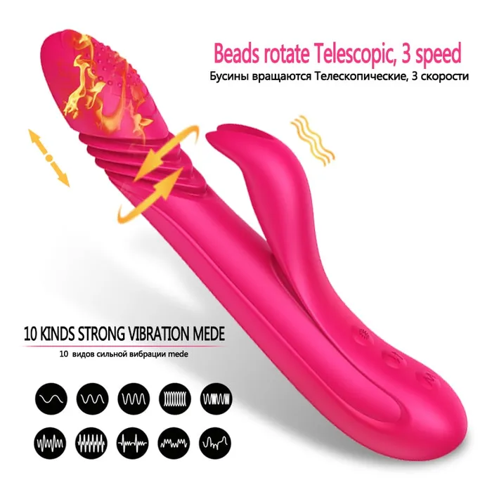 Own Pleasures Female Sex Toys 10 Speed Intelligent Heated Rabbit Rotating Dildo Vibrator