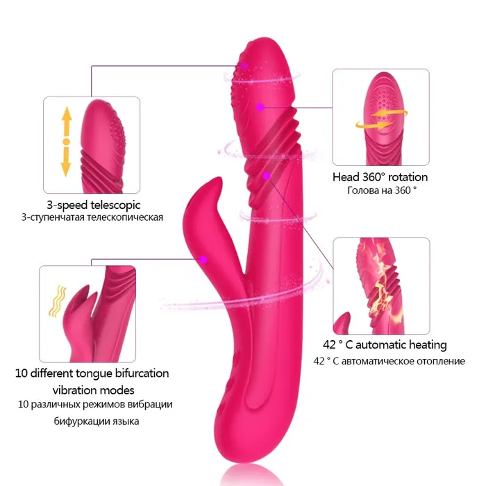 Own Pleasures Female Sex Toys 10 Speed Intelligent Heated Rabbit Rotating Dildo Vibrator