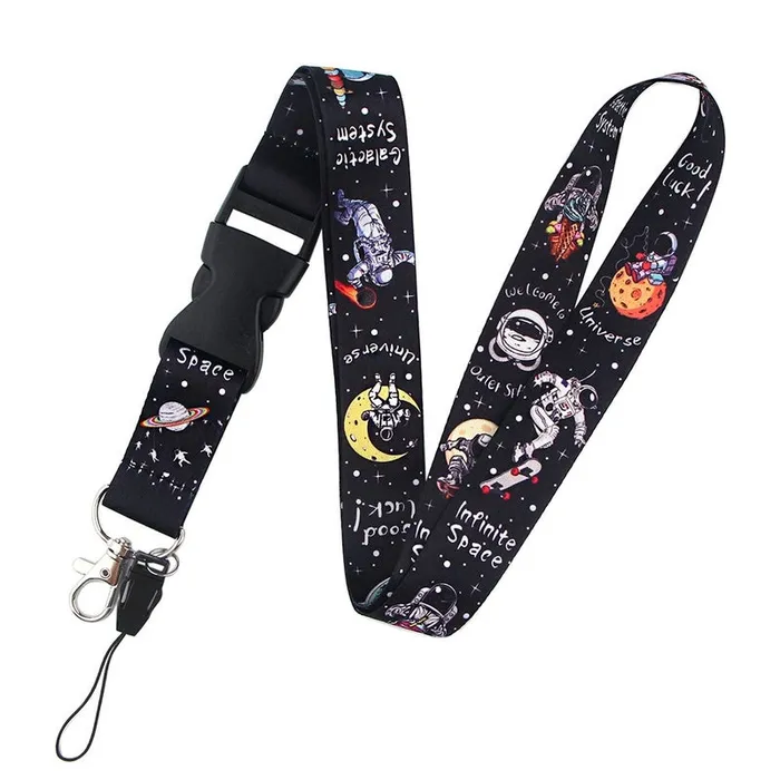 Anal Keyrings Space Universe Astronaut Keychain Phone Lanyard Cartoon Punk Neck Strap For Keys Id Card Mobile Lanyards House of Dasein