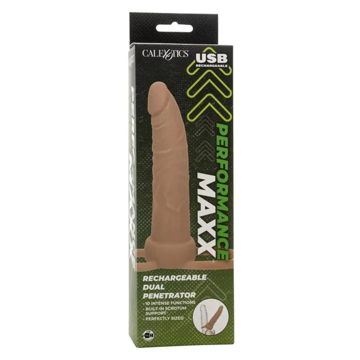 Female Sex Toys SD Variations Calexotics Performance Maxx Recharg Dual Penetrator Ivory