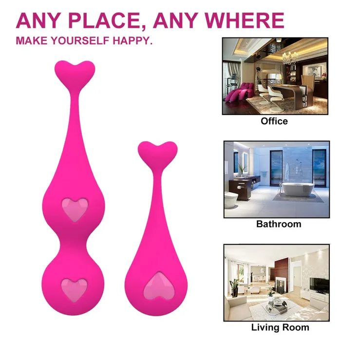 Female Sex Toys EVEs SECRETS Female Silicone Kegel Balls Elastic Womens Vagina Trainer With Hearts GSpot Massager