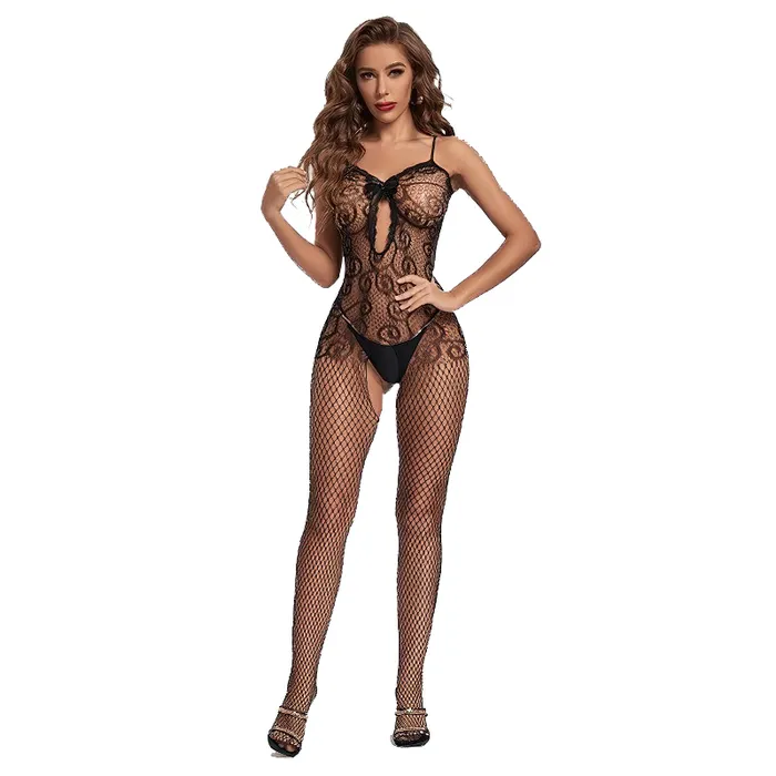 Sexy Womens Lingerie Black Bodysuit with Embroidery Erotic costume with Open Crotch EVEs SECRETS Female Sex Toys