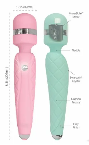 Vibrators Pillow Talk Cheeky Wand Vibrator Teal Pink BMS Factory