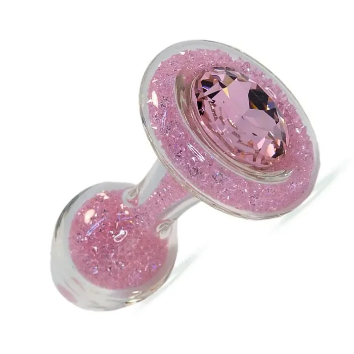 Anal Crystal Delights Sparkle Glass Butt Plug with Crystal Base