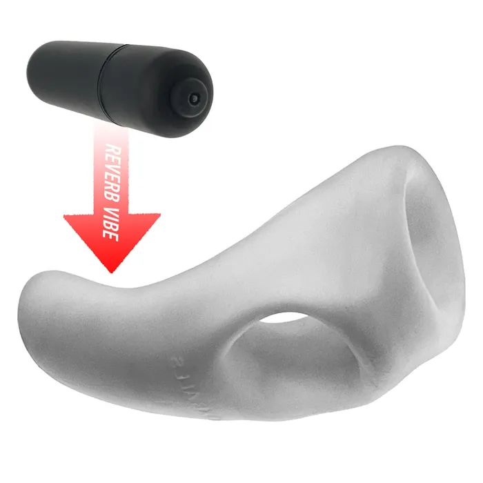 Hnkyjunk Couples Hunkyjunk Buzzfuck Sling with Taint Vibe Vibrating Cock Ring White Ice